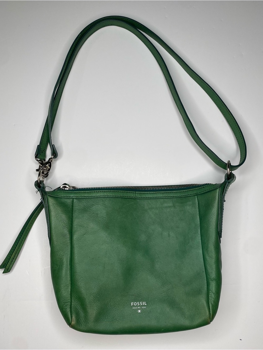 Fossil Green Leather Adjustable Convertible Bag